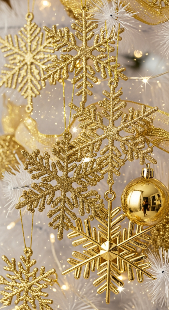 Gold Snowflake Ornaments