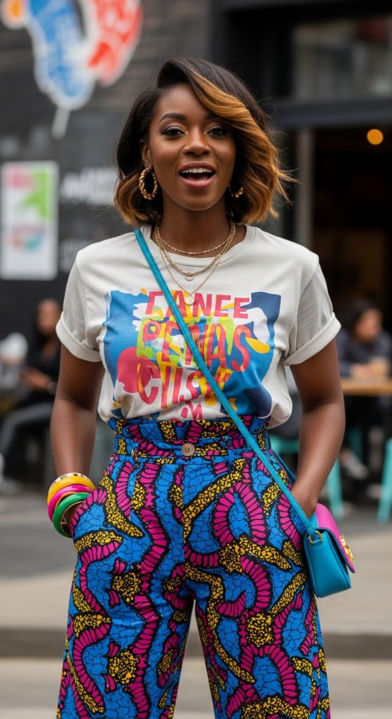 Graphic Tee with Statement Pants