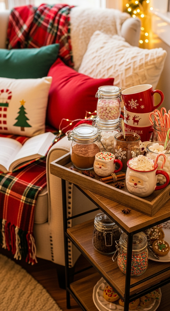 Hot Cocoa Station Beside the Reading Nook