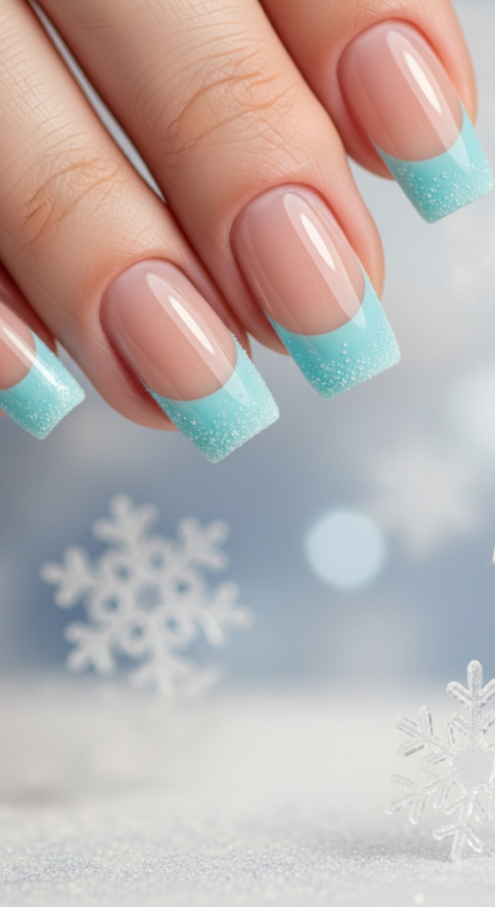 Icy Blue French Tips