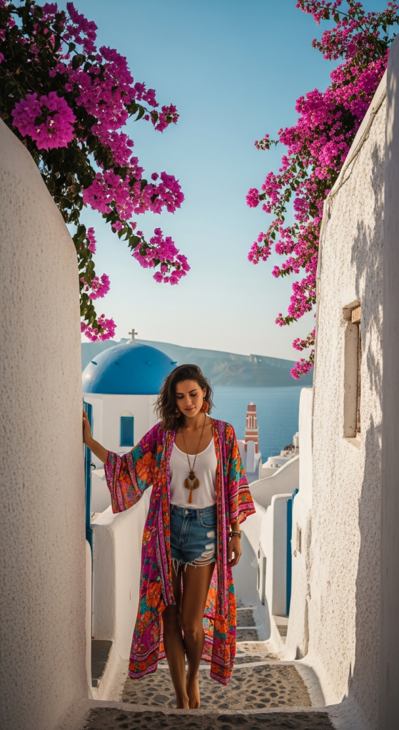 Kimono & Denim Shorts