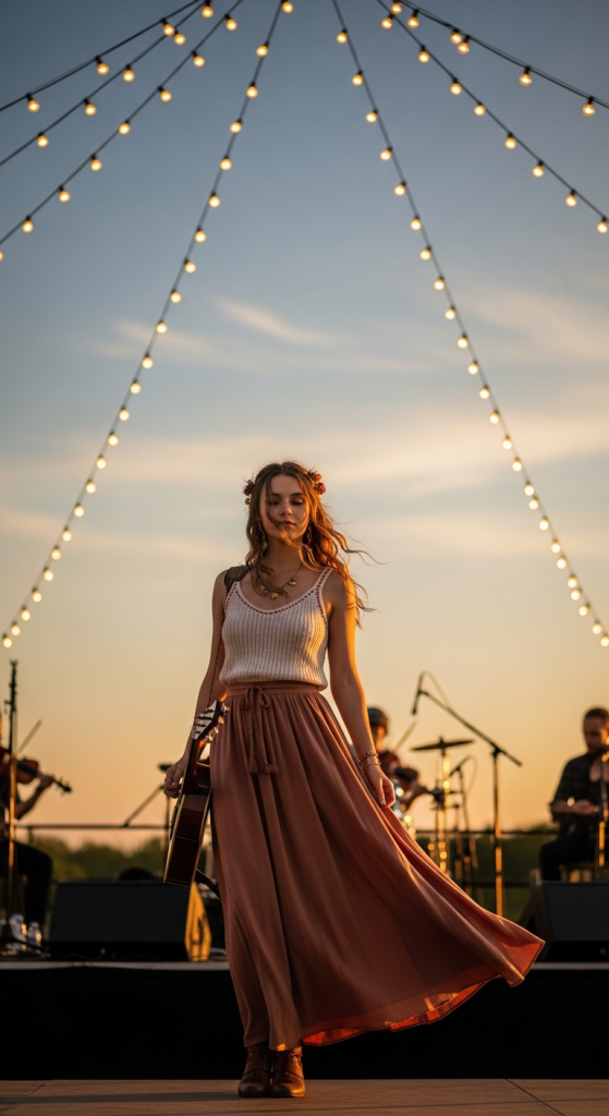 Knit Tank & Flowy Maxi Skirt