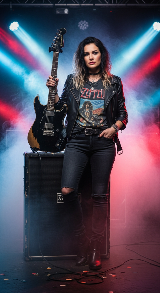 Leather Jacket, Band Tee & Skinny Jeans