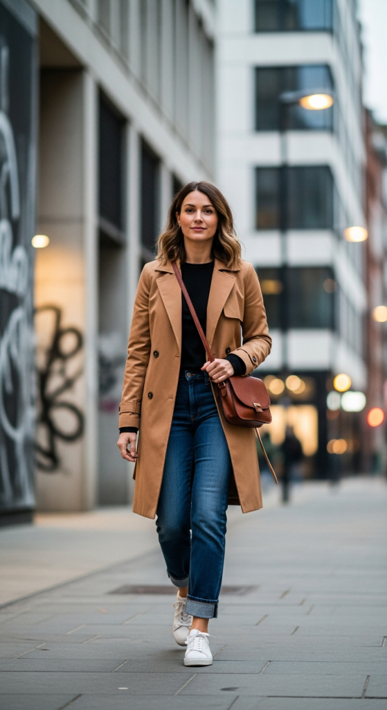 Lightweight Trench Coat with Casual Basics