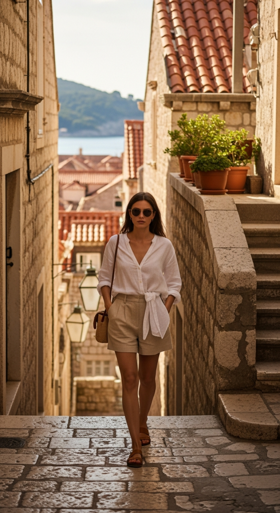 Linen Shorts And A Breezy Button-Up