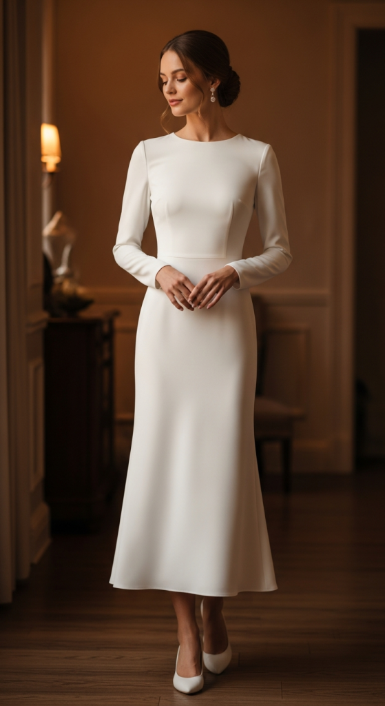 Long-Sleeve Midi Dress