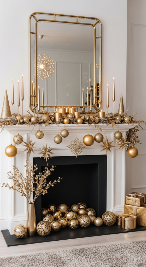 Luxurious Gold & Metallic Mantel Look