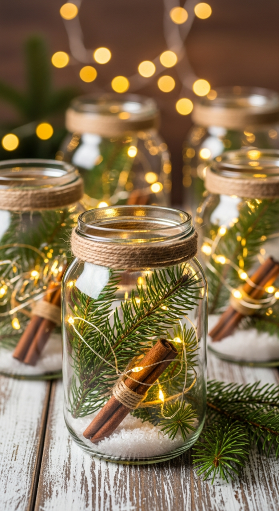 Mason Jar Christmas Light Lanterns