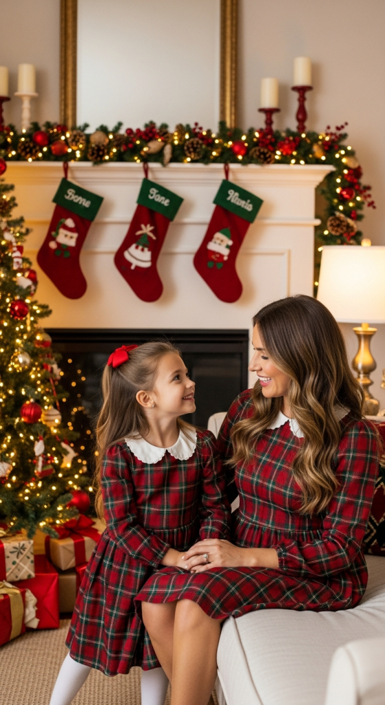 Matching Plaid Dresses