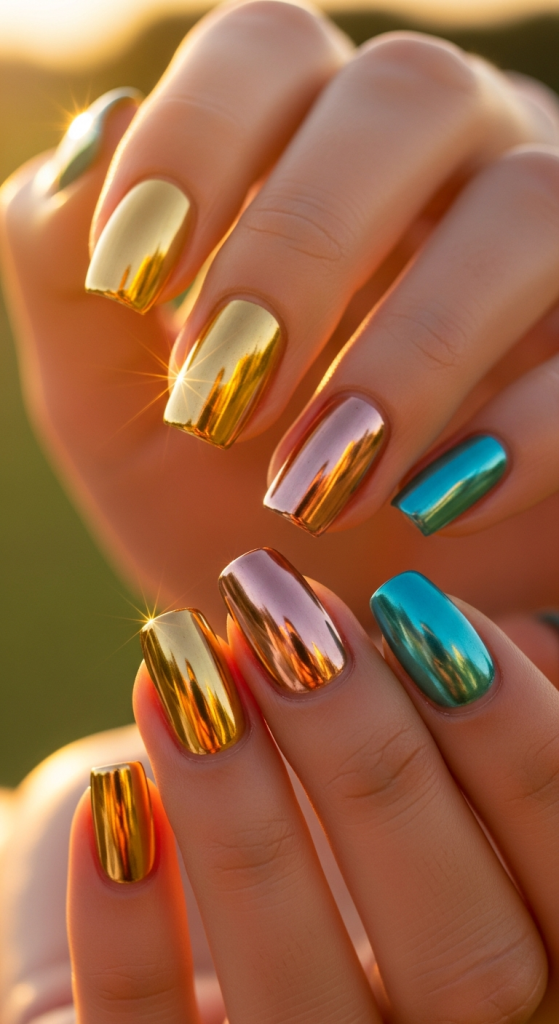 Metallic Summer Nails