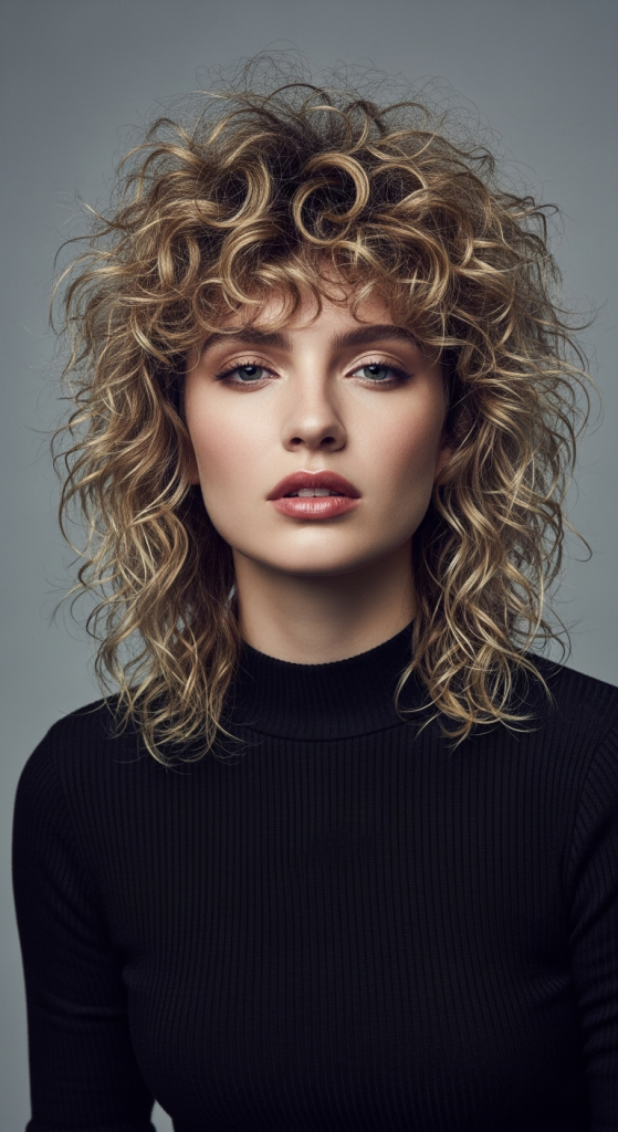 Modern Curly Wolf Cut