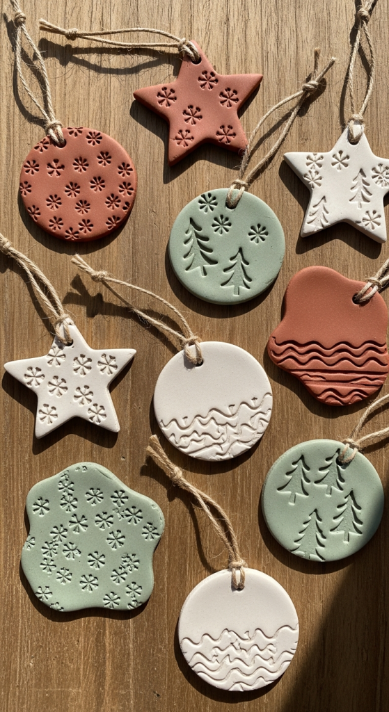 Natural Clay Ornaments With Earthy Tones