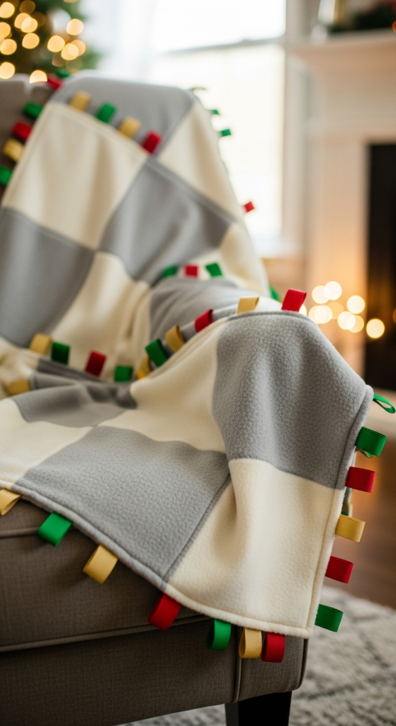 No-Sew Fleece Tag Blanket