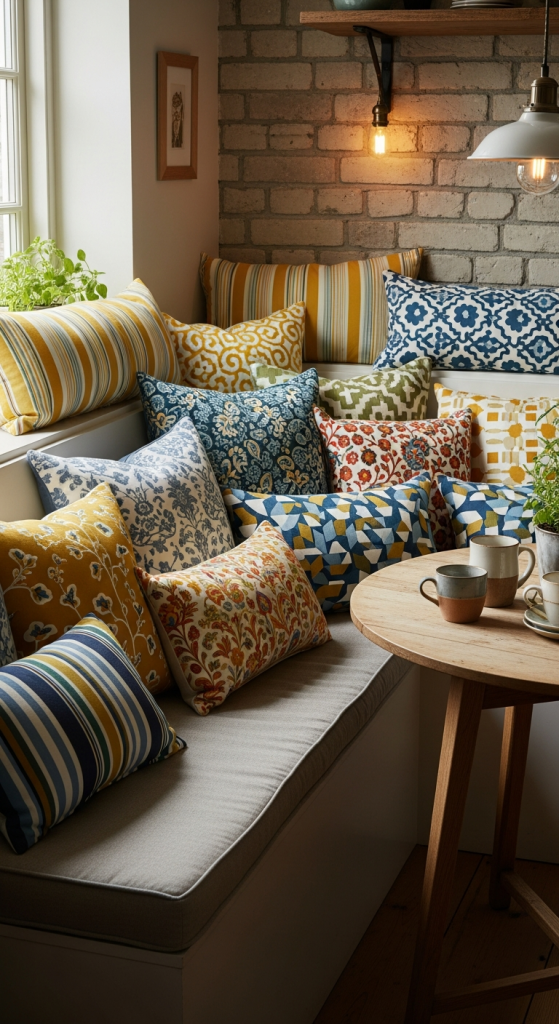 Patterned Cushions And Textiles