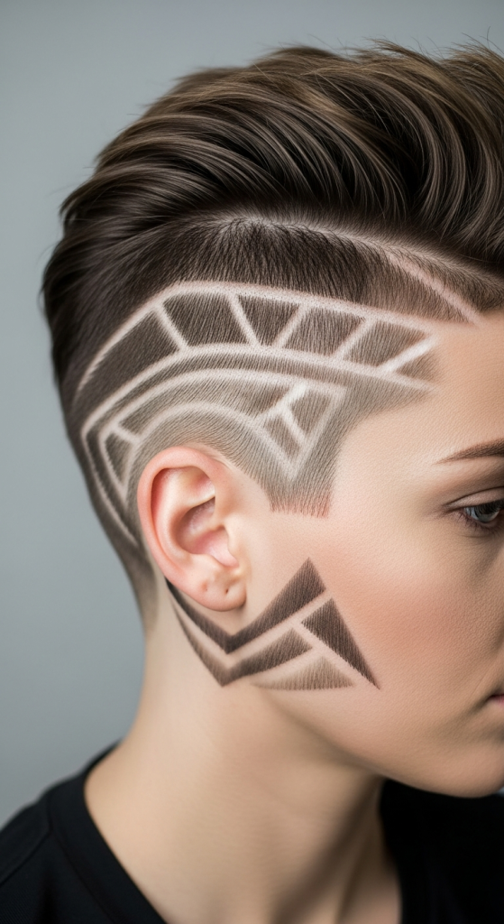 Pixie With Shaved Designs