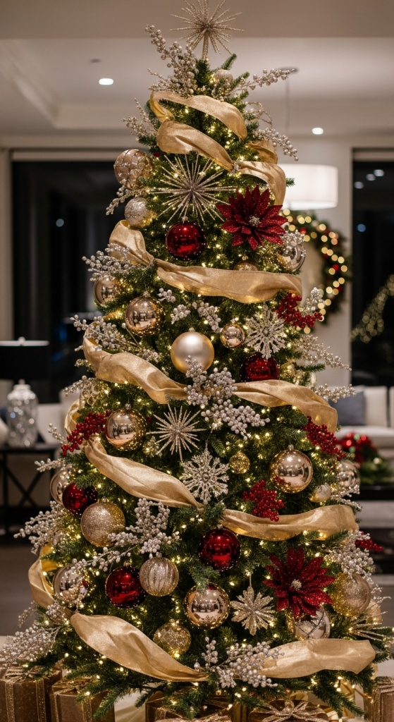 Red Champagne Christmas Tree