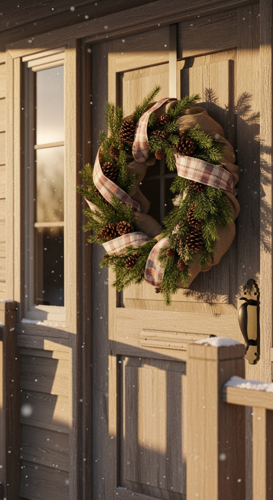 Rustic Burlap Winter Wreath