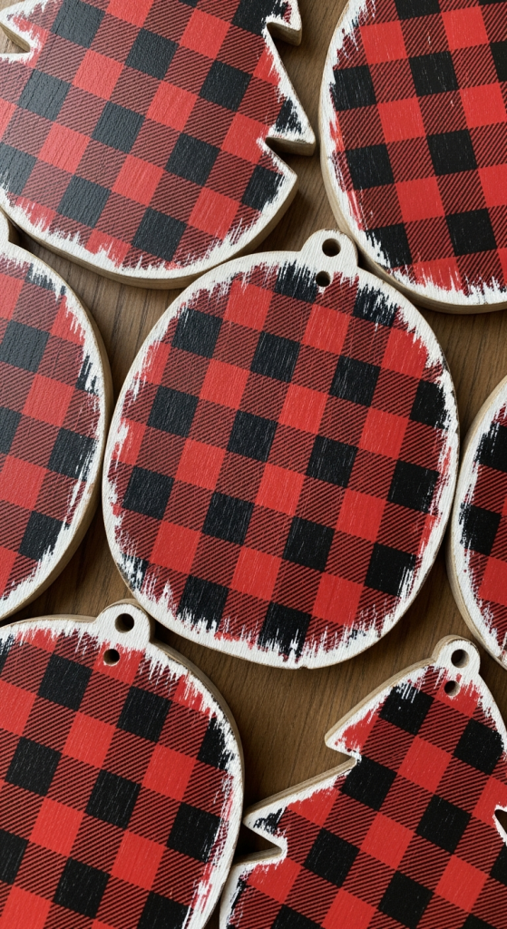 Rustic Plaid Pattern Ornaments