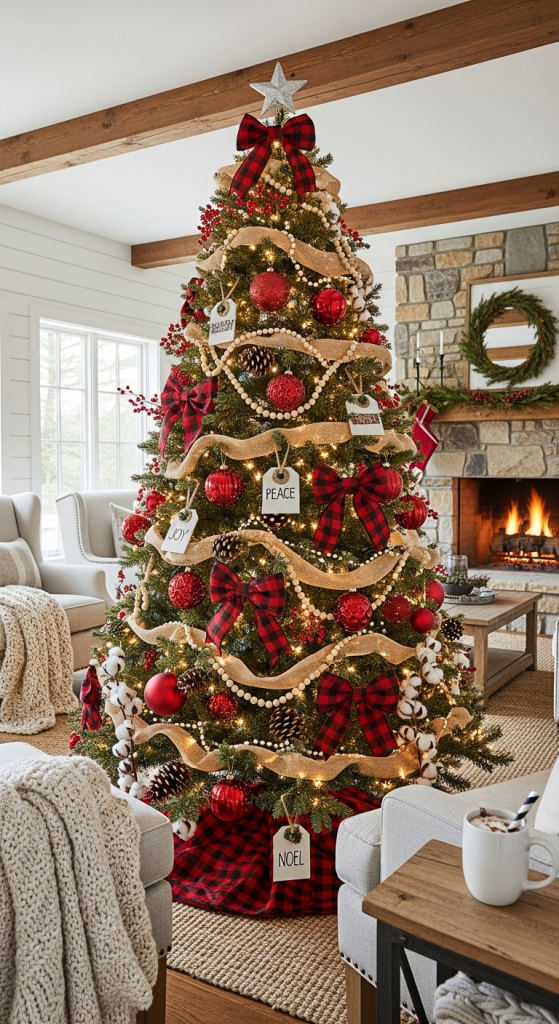 Rustic Red Farmhouse Tree