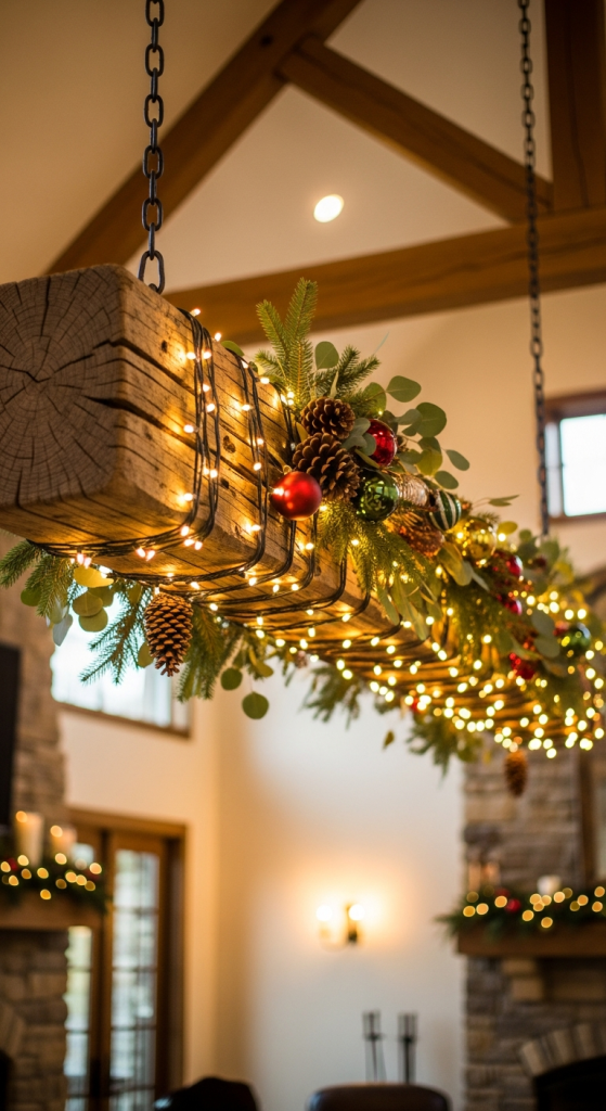 Rustic Wood Beam Light Fixture