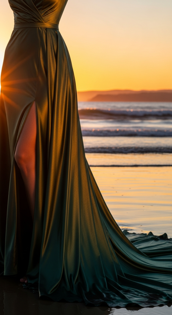 Satin Gowns For Evening Beach Weddings