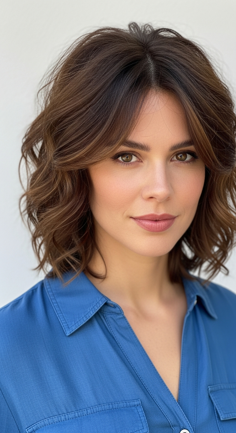 Shoulder-Length Curly Shag