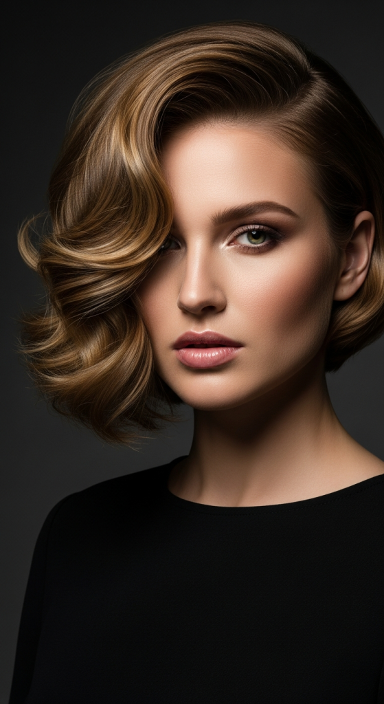 Side-Swept Long Wavy Pixie