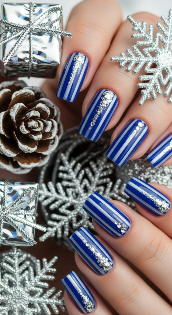 Silver And Blue Candy Cane