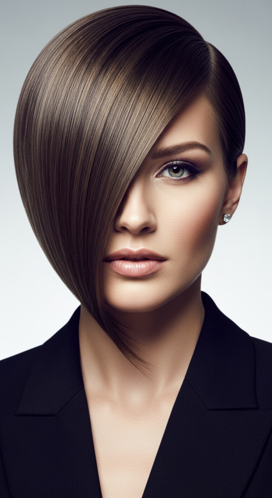 Sleek Polished Asymmetrical Pixie For A Refined Look