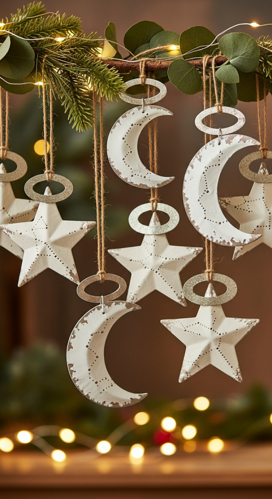 Star & Moon Rustic Ornaments
