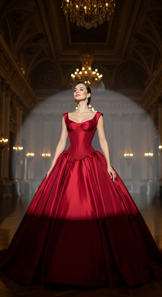 Structured Ball Gown With Corset Bodice