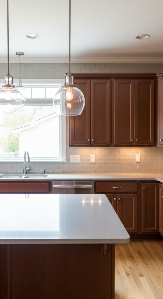 Transitional Kitchen With Cherry And Quartz