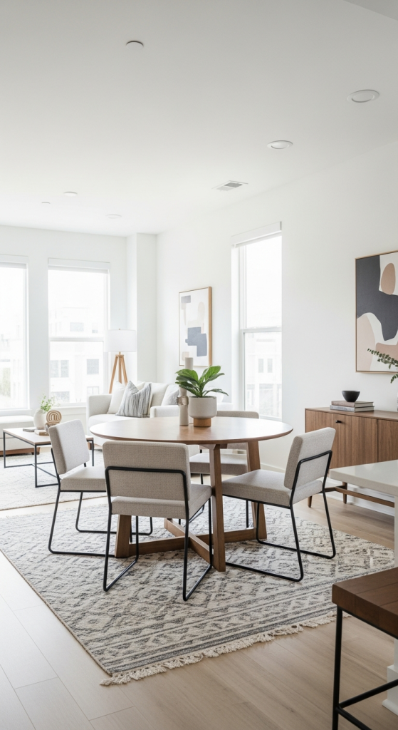 Use Rugs To Define The Dining Zone