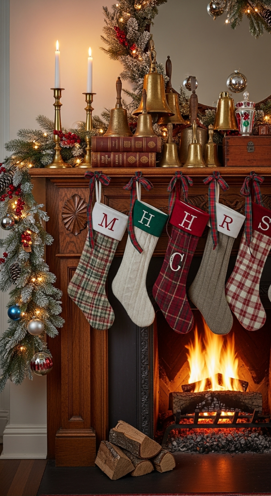 Vintage Holiday Hearth With Antiques