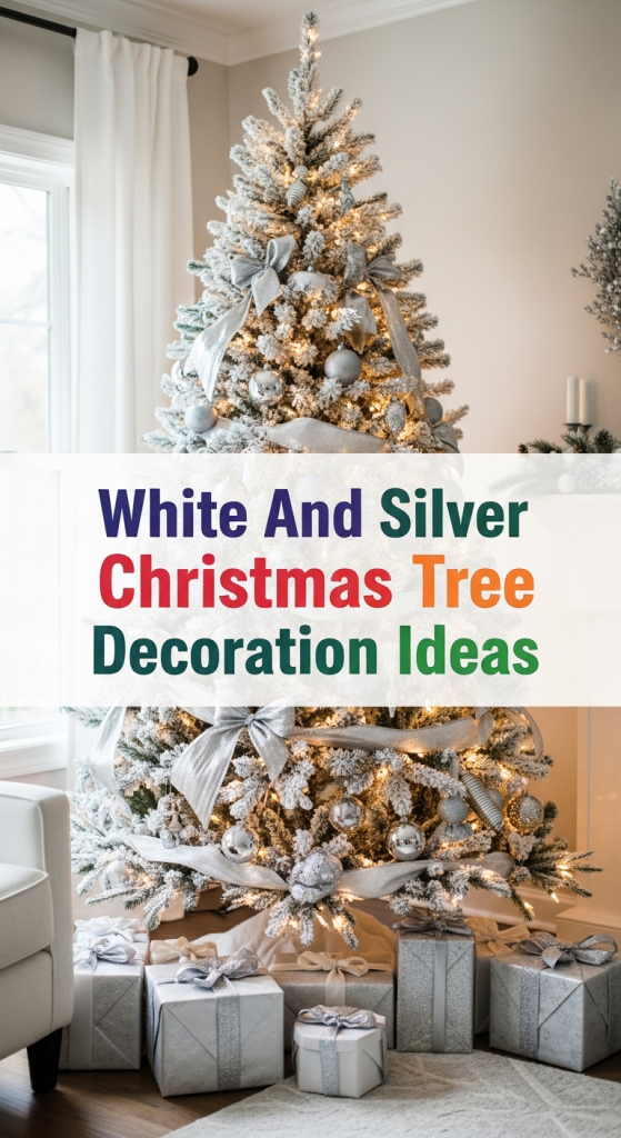 White and Silver Christmas Tree Decoration Ideas
