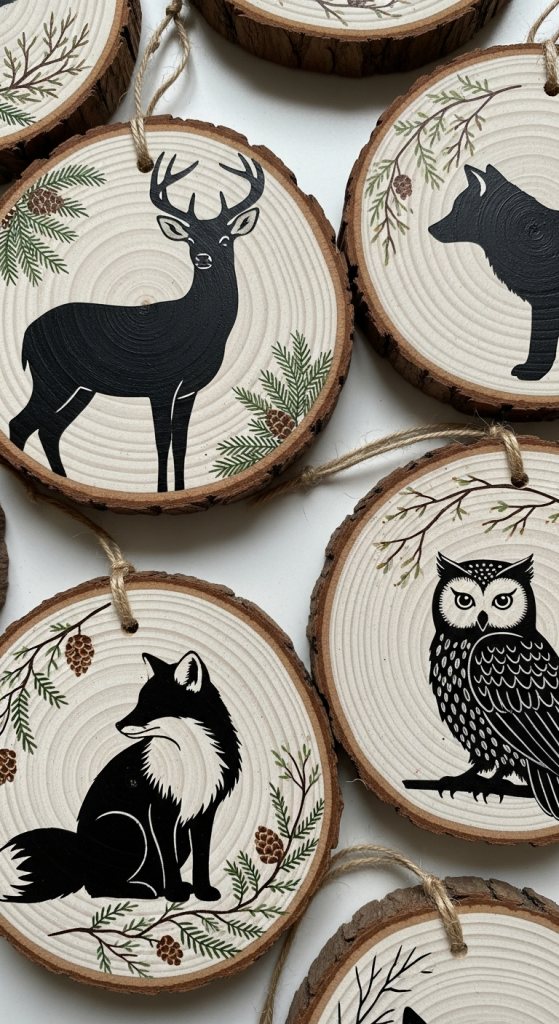 Woodland Animal Silhouette Ornaments