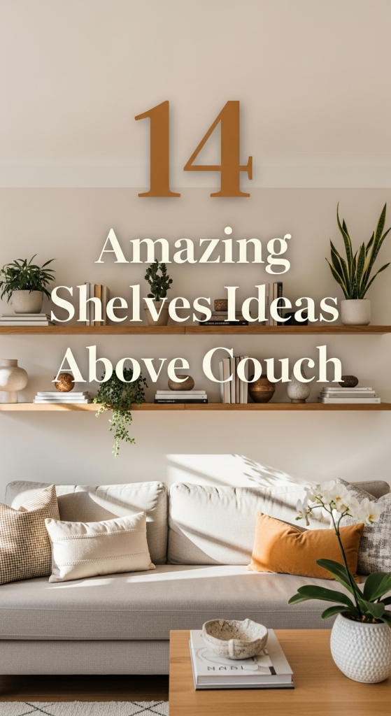Amazing Shelves Ideas Above Couch