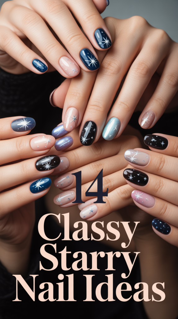 Classy Starry Nail Ideas