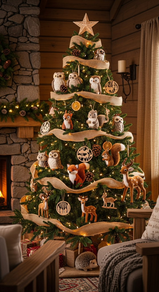 A Woodland-Themed Christmas Tree Full of Forest Friends