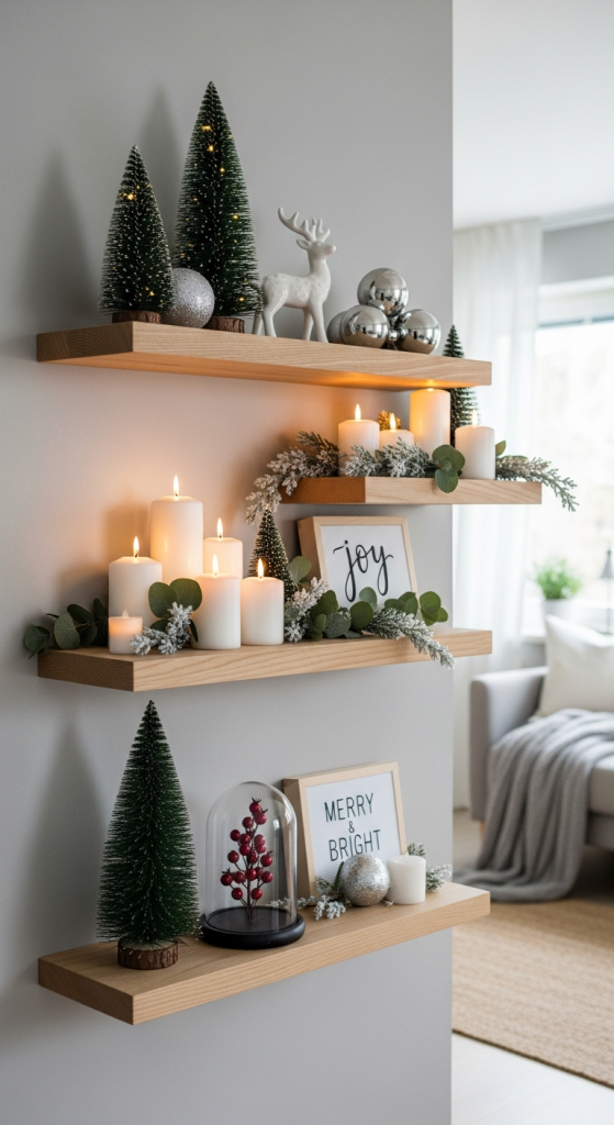 Add Festive Floating Shelves