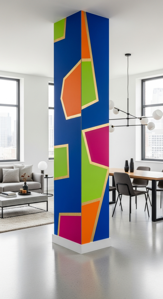 Artistic Partition with Wall Art
