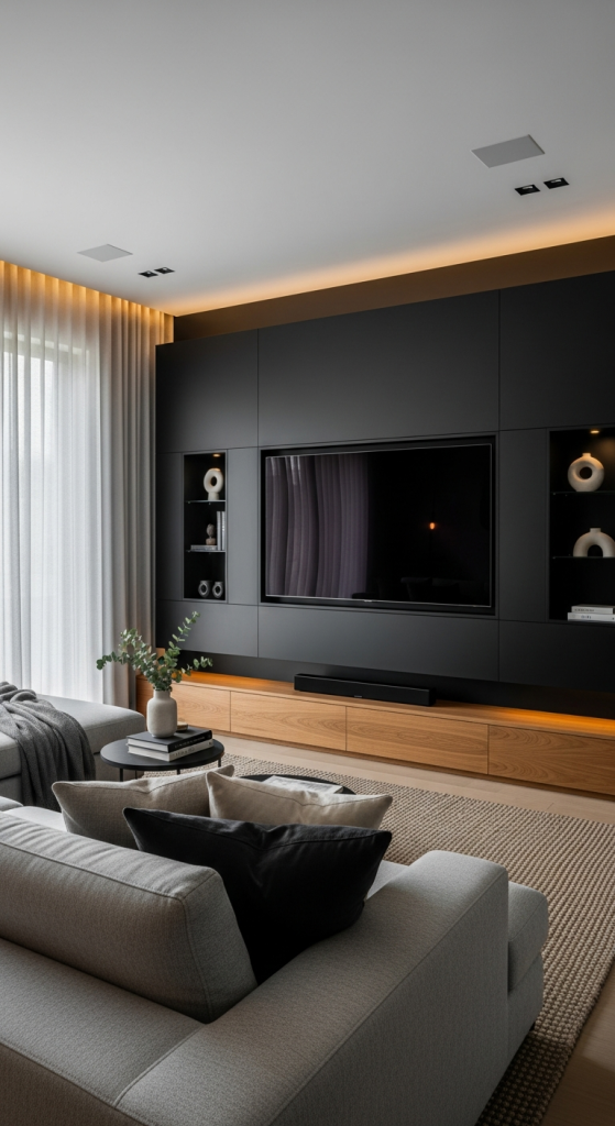 Bold Black Media Wall