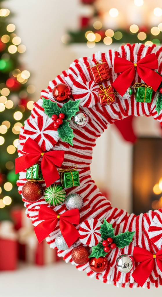 Candy Cane Wreath