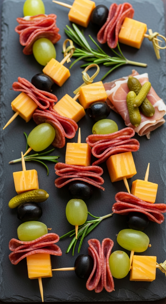 Cheese And Charcuterie Skewers