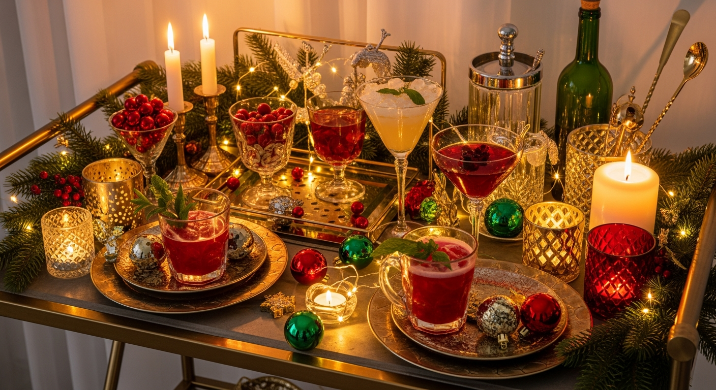 Christmas Cocktail Bar Setup Ideas