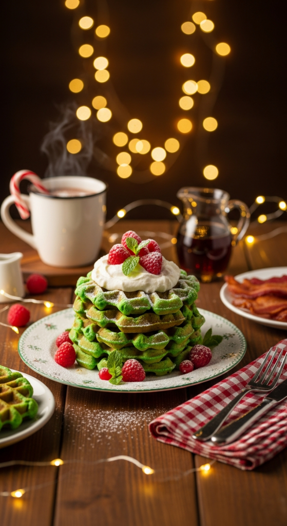 Christmas Tree Waffles