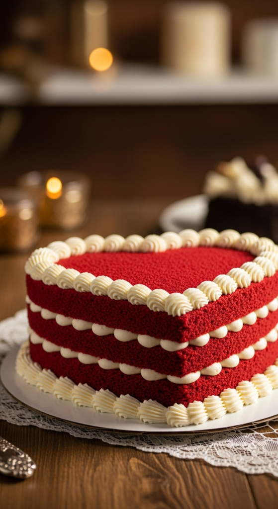 Classic Red Velvet Heart Cake