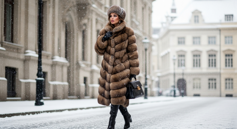 Classy Brown Fur Coat Ideas