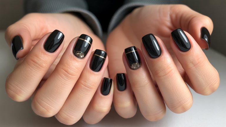 Classy Short Black Nails
