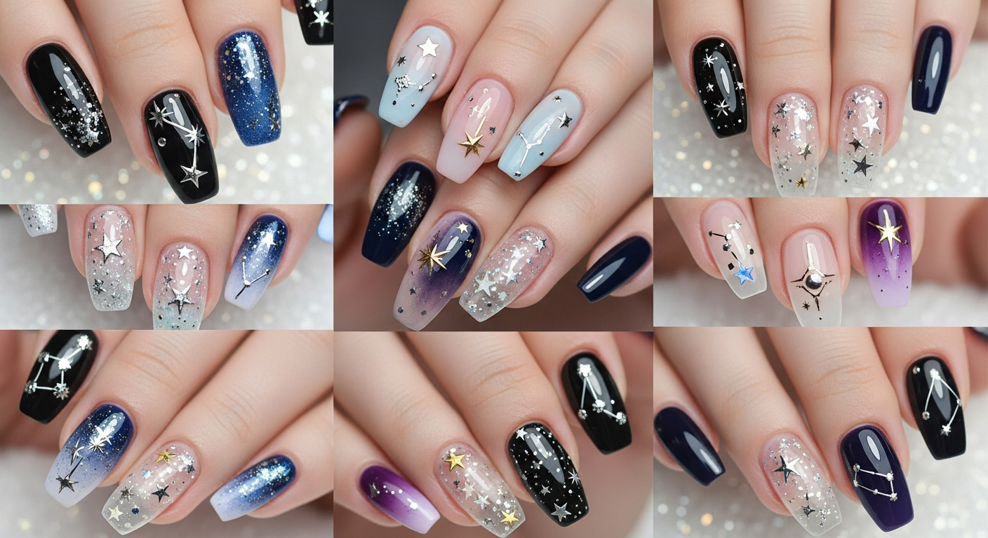 Classy Starry Nail Ideas